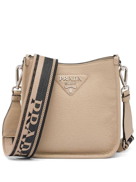 Prada logo plaque shoulder bag